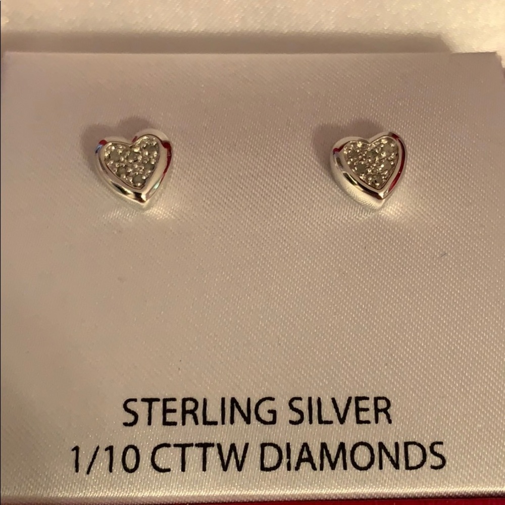 Sterling silver heart shaped earrings